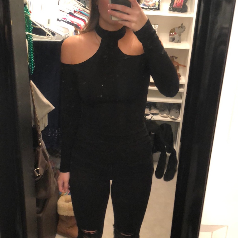Black cutout shirt